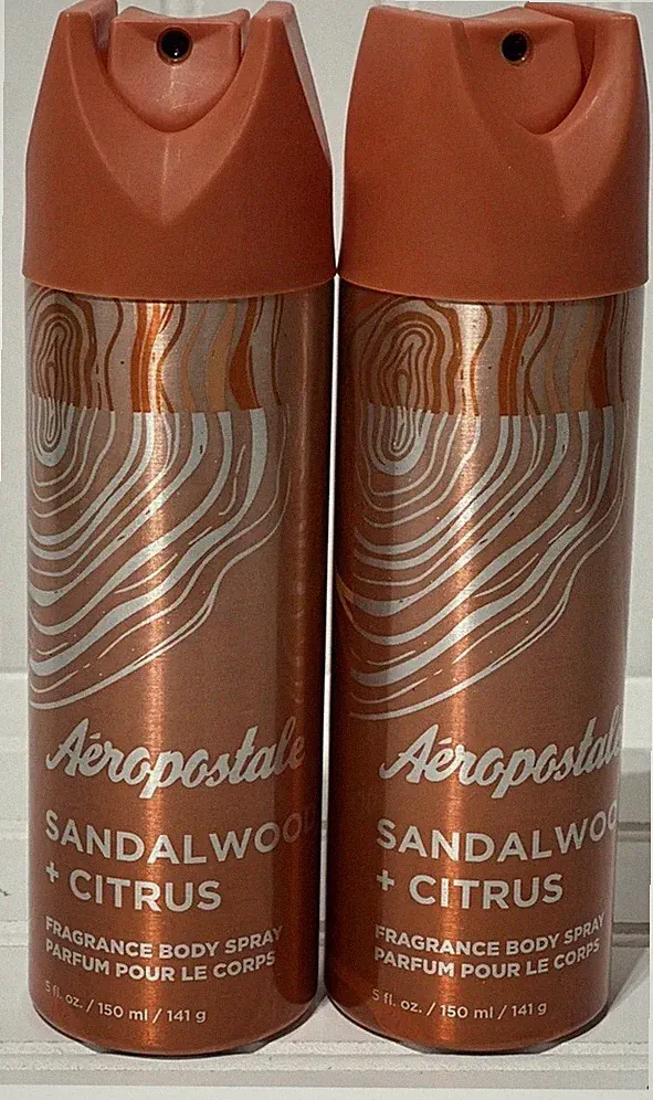 2 x Aeropostale Sandalwood+ Citrus Fragrance Body Spray for Men 2 x 5.0oz 2 Pcs.