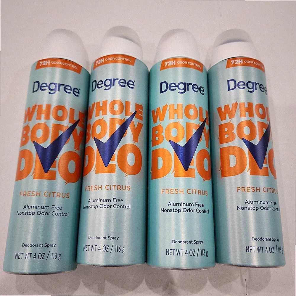 4pk - DEGREE WOMEN Whole Body Deodorant Spray Fresh Citrus Scent 4 oz