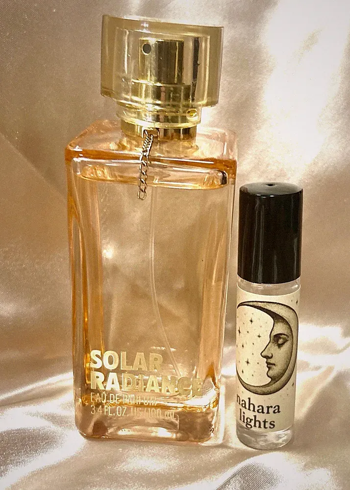 Solar Radiance EDP 3.4 oz + 10ml Perfume Oil Rollerball – Warm Amber Citrus Set
